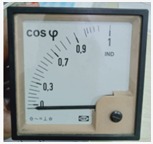 power factor meter, also known as a  cos φ meter.  Range 0-1
